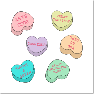 Galentines Day conversation hearts. Posters and Art